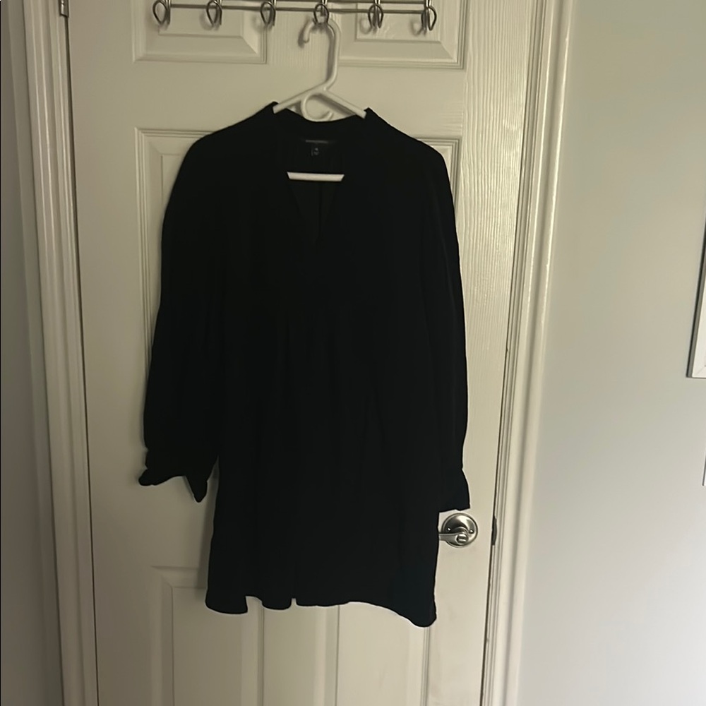 Black Long Sleeve Corduroy Dress